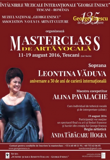 Masterclass de artă vocală susținut de soprana Leontina Văduva